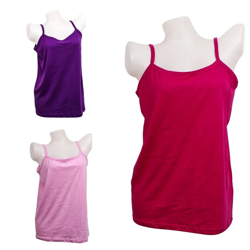 Adjustable Straps Built-in Soft Cup Push Up Camisoles Women Tank