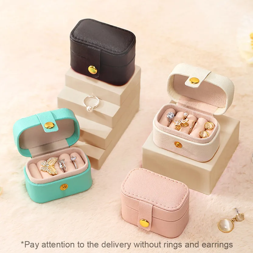 Small Jewelry Organizer Display Travel Jewelry Zipper Case Boxes Earrings  Necklace Ring Portable Jewelry Box Leather Storage - AliExpress