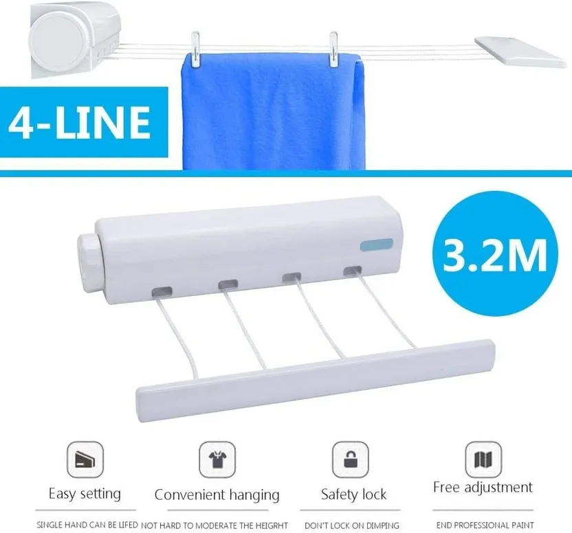 Automatic Retractable 4/5 Lines Clothes Line-Pull-Out Clothes