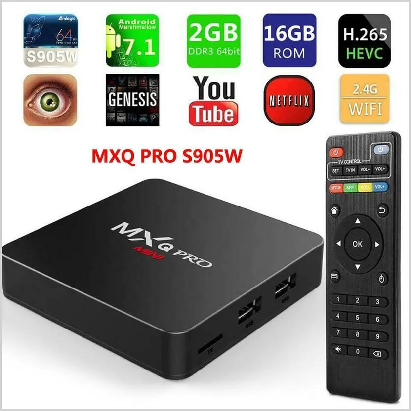 T96 A95X Pro Android 7.1 TV Box 2GB RAM 16GB ROM 4K UHD Amlogic Media  Player with Voice Remote 2.4G WiFi Media Streaming Device - T96 