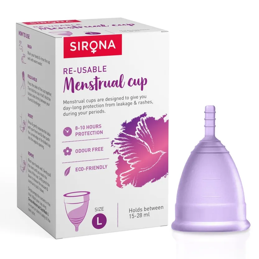 Reusable Menstrual Cup-Large Wear for 8-10 Hours FDA Approved