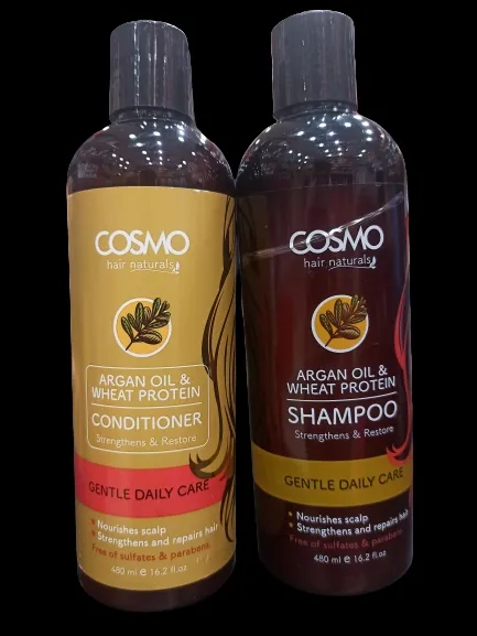 Observation hestekræfter Settle COSMO Hair Naturals Argan Oil and Wheat Protein Shampoo and Conditioner  Combo Pack 480ml*2- Product of Dubai - Buy COSMO Hair Naturals Argan Oil  and Wheat Protein Shampoo and Conditioner Combo Pack